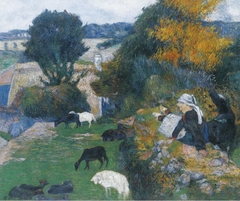 The Breton Shepherdess by Paul Gauguin