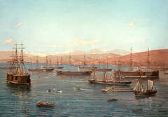 The Chilean Squadron in the Port of Valparaíso by Thomas Somerscales