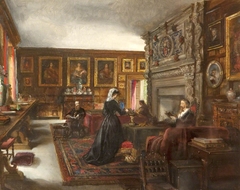 The Great Hall, Baddesley Clinton, with Mr and Mrs Mamion Ferrers, Edward Heneage Dering and Lady Chatterton (Mrs Dering) by Rebecca Dulcibella Orpen