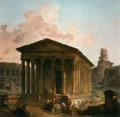 The Maison Carée, the Arenas and the Magne Tower in Nimes