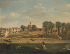The Old Parish Church and Village, Hampton-on-Thames, Middlesex, 18th century by Anonymous