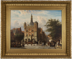 The weigh house on the Brink in Deventer by Cornelis Springer