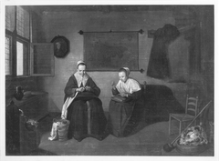 The white goods seamstresses (after Brekelenkam) by Ignaz Alois Frey