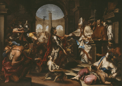 Theodosius Repulsed from the Church by Saint Ambrose by Alessandro Magnasco