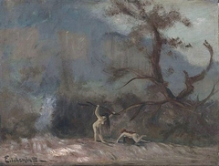 Two Nudes In Landscape