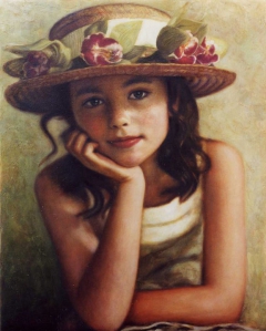"Little girl in a straw hat"