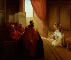 Valenza Gradenigo before the Inquisition by Francesco Hayez