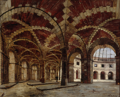 Vue intérieure de l'ancienne Halle au blé, en 1886 by Emmanuel Lansyer