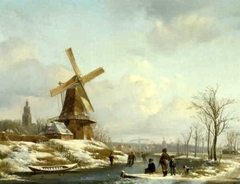 Winter Landscape with a Mill by Hendrik van de Sande Bakhuyzen