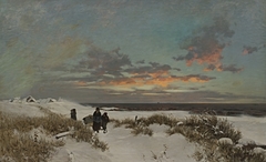 Winterabend am Meer (Colberg) by Carl Saltzmann