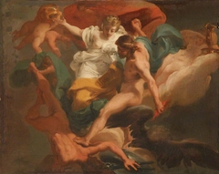 Zeus with Hera expelling Hephaestus (previously called Zeus with Cybele expelling Chronos)