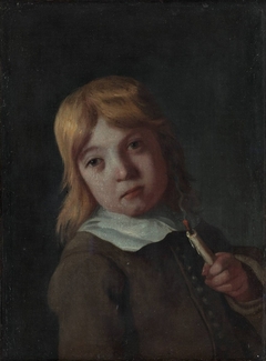A boy with an extinguished candle - smell