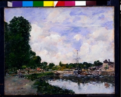 A Canal at Abbeville by Eugène Louis Boudin
