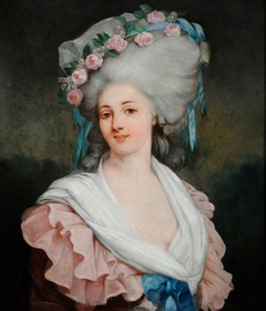 A Lady in Pink with a Band of Roses in her Hair by Anonymous