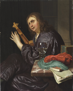 A Man Tuning a Violin by Frans van Mieris the Elder