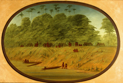 A Small Village - Payaguas Indians by George Catlin