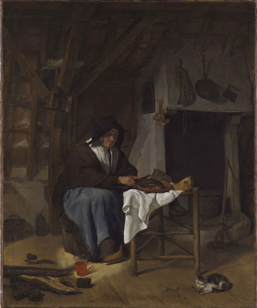 An Old Woman at Her Meal in an Interior