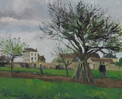 Apple Trees at Pontoise, the House of Père Gallien by Camille Pissarro