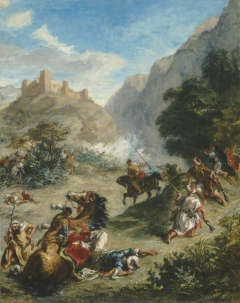 Arabs Skirmishing in the Mountains by Eugène Delacroix