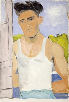 Athlete in white vest by Γιάννης Τσαρούχης