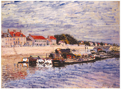 Barges on the Loing at Saint-Mammès by Alfred Sisley