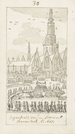 Begrafenis van Jacob van Heemskerck in de Oude Kerk te Amsterdam, 1607 by Simon Fokke