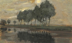 Bend in the Gein with row of eleven poplars III by Piet Mondrian