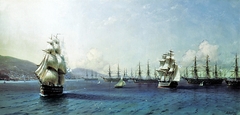 Black Sea Fleet in the Bay of Theodosia, just before the Crimean War by Ivan Ayvazovsky