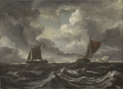 Boats on a Stormy Sea by Jacob van Ruisdael