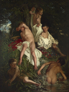 Boys Bathing by Kazimierz Pochwalski