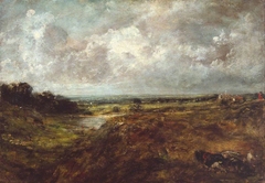 Branch Hill Pond, Hampstead Heath, with a Cart and Carters by John Constable