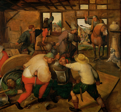 Brawl between soldiers and peasants by Anonymous