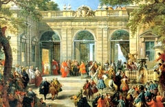 Carlo III di Borbone visiting the Pope Benedetto XIV in the coffee-house of the Quirinale, Rome by Giovanni Paolo Panini
