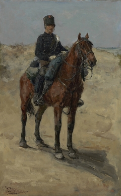 Cavalryman in the dunes by George Hendrik Breitner
