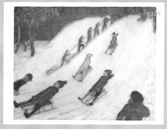 children on sledges