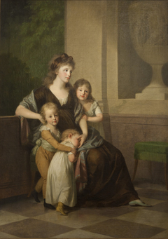 Christiane Amalie, Princess of Anhalt-Dessau with three children