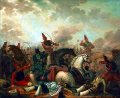 Combate de caballería en la época de Rosas