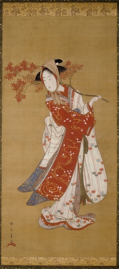 Dancer with a Maple Branch by Katsukawa Shunshō