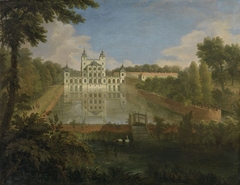 Das alte Schloss Benrath bei Düsseldorf, Ansicht von Norden by Jan van Nickelen