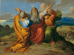 Der betende Moses mit Aaron und Hur auf dem Berge Horeb by Joseph von Führich