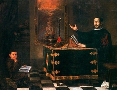 Don Miguel de Mañara leyendo la regla de la Hermandad de la Santa Caridad