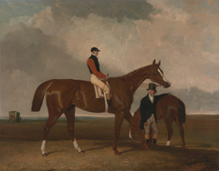 'Elis' at Doncaster, Ridden by John Day, with his Van in the Background by Abraham Cooper
