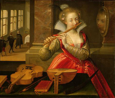 Flötenspielerin (Allegorie der Musik?)