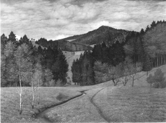 Frühlingslandschaft bei Hausham by Karl Haider