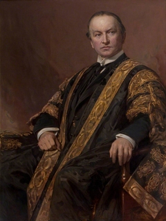 George Nathaniel Curzon, 1st Marquess Curzon of Kedleston, KG, GCIE, PC, MP (1859-1925) in the Robes of Chancellor of Oxford University by Hubert von Herkomer
