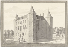 Gezicht op het kasteel Nederhorst te Nederhorst den Berg by Abraham de Haen II