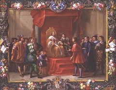 Guillaume-Raymond Moncada visiting the King of Aragon possibly Charles