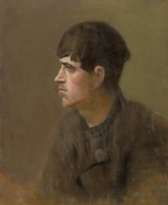 Half-Figure of a Young Man from Profile by László Mednyánszky