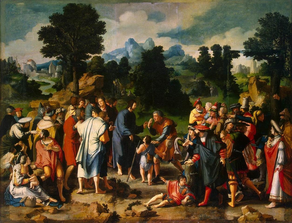 Healing of Blind Man of Jericho (triptych)