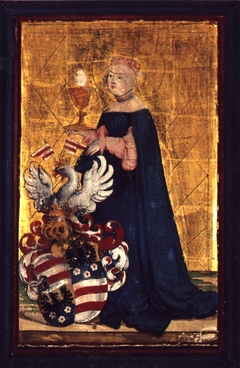 Heilige Barbara mit dem Wappen der Gräfin von Wertheim-Breuberg by Master of Meßkirch